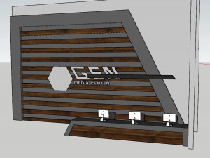 Reception counter and back surface 3D Модель