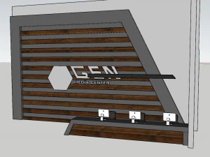 Reception counter and back surface 3D Model