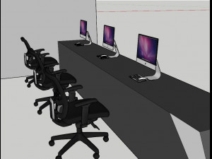 Reception counter and back surface 3D Модель