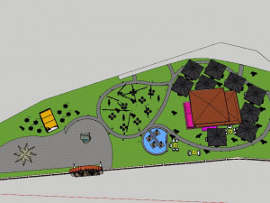 Landspace Restourant Garden 3D Model