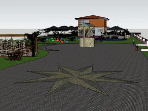Landspace Restourant Garden 3D Model