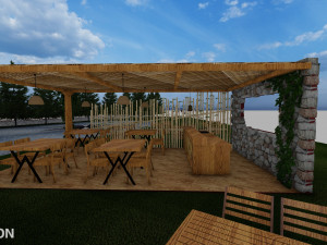 Landspace Restourant Garden 3D Model