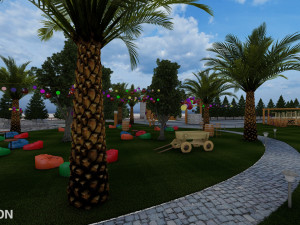 Landspace Restourant Garden 3D Model