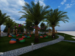 Landspace Restourant Garden 3D Model