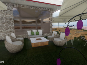 Landspace Restourant Garden 3D Model