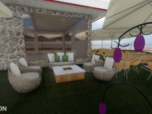 Landspace Restourant Garden 3D Model