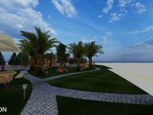 Landspace Restourant Garden 3D Model