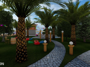 Landspace Restourant Garden 3D Model