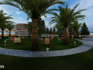 Landspace Restourant Garden 3D Model