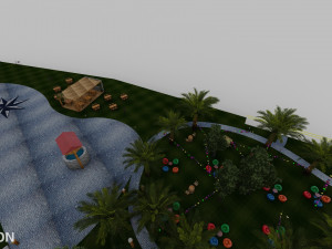 Landspace Restourant Garden 3D Model