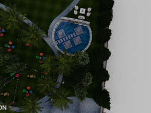 Landspace Restourant Garden 3D Model