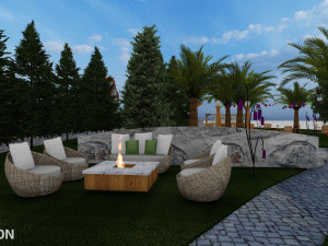 Landspace Restourant Garden 3D Model