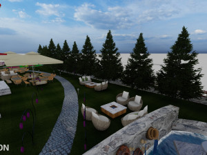 Landspace Restourant Garden 3D Model
