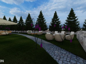 Landspace Restourant Garden 3D Model