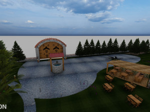 Landspace Restourant Garden 3D Model