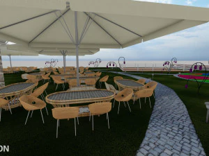 Landspace Restourant Garden 3D Model