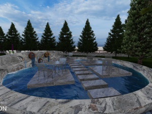 Landspace Restourant Garden 3D Model