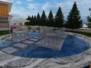 Landspace Restourant Garden 3D Model