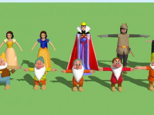 白雪姫と七人の小人 3Dモデル