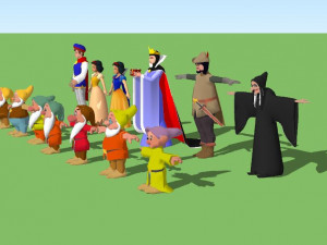 Snow White and the Seven Dwarfs 3D Model