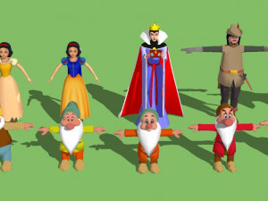 Snow White and the Seven Dwarfs 3D Model