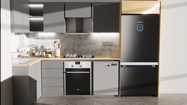 Kitchen Modelo 3D .c4d .max .obj .3ds .fbx .stl .blend 