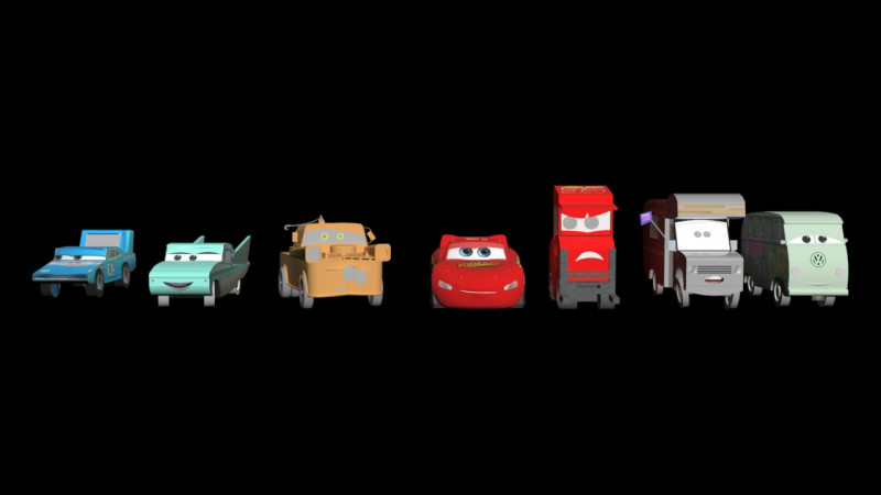 Pixar Cars 3D Model .c4d .max .obj .3ds .fbx .stl .blend