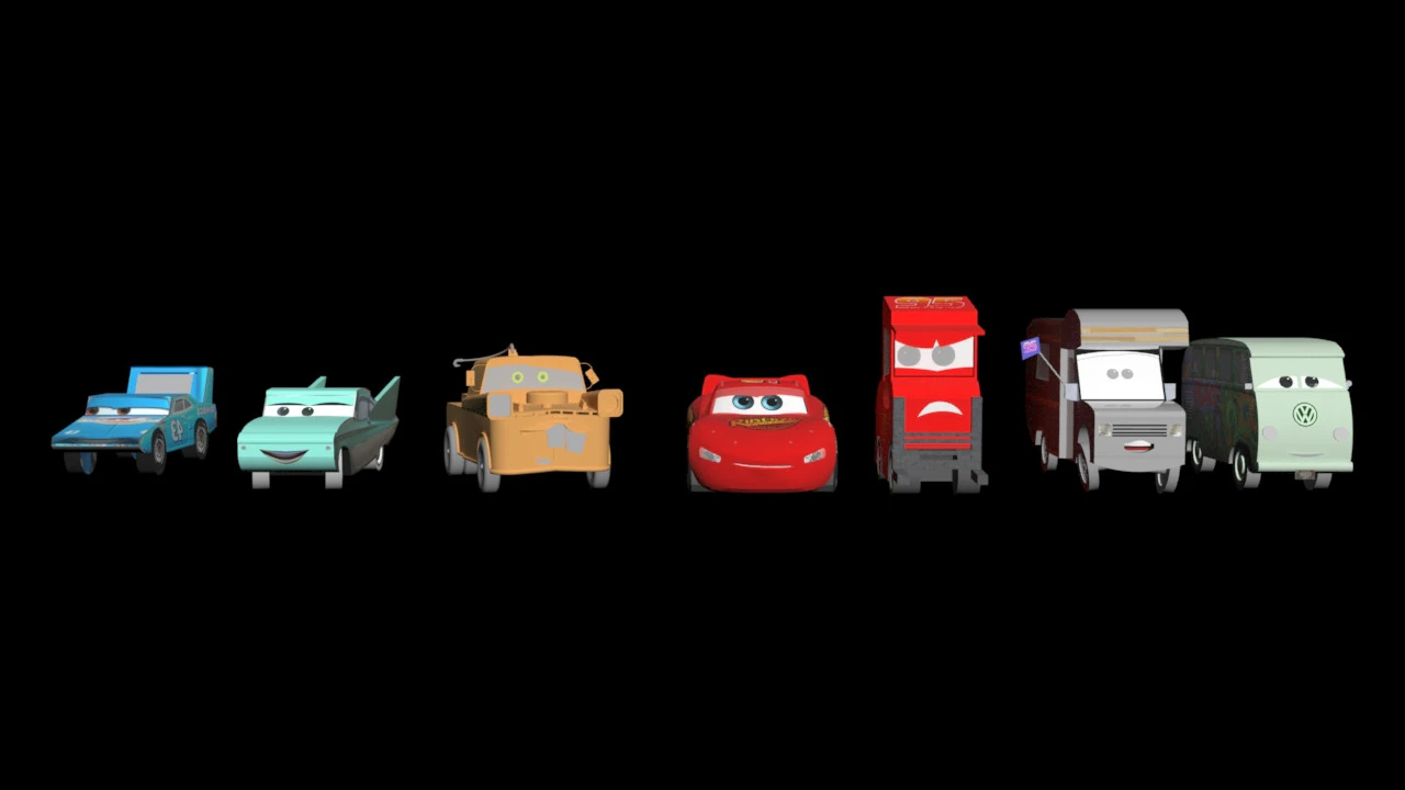 Pixar Cars 3D Model .c4d .max .obj .3ds .fbx .stl .blend 