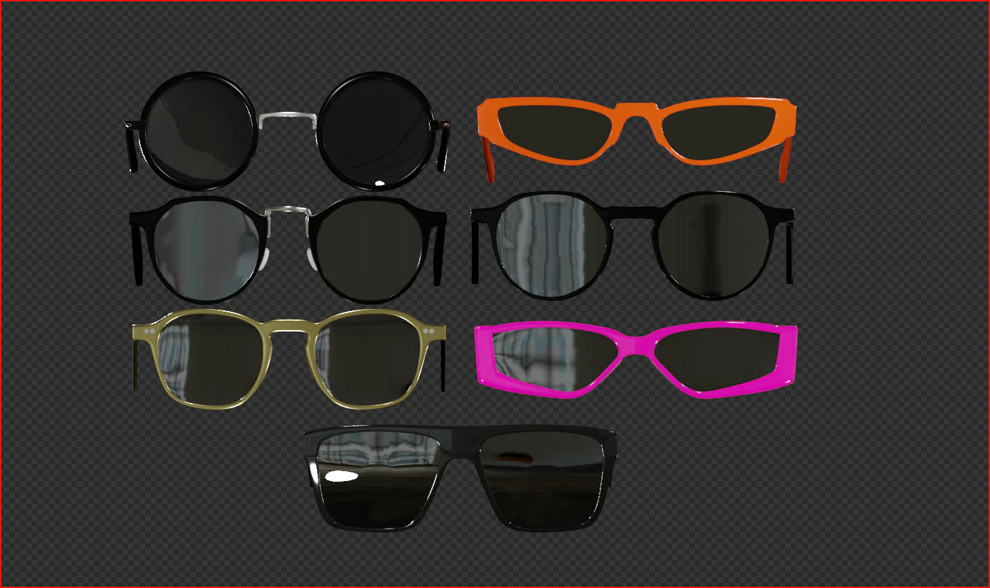 &Oacute;culos de sol Modelo 3D .c4d .max .obj .3ds .fbx .stl .blend 