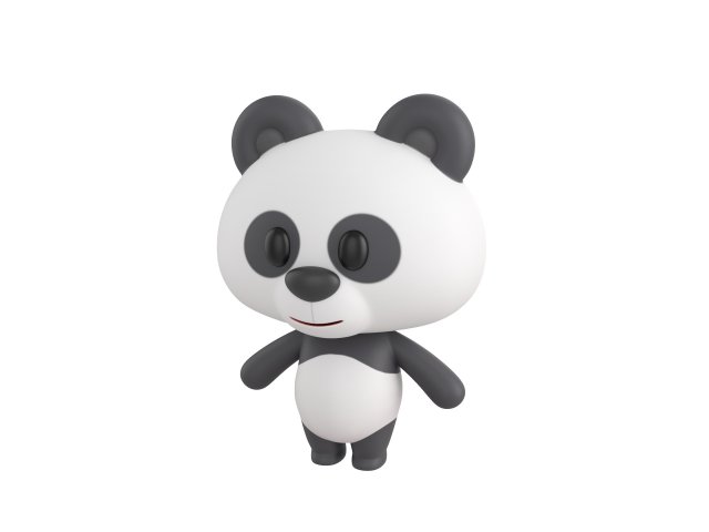 Character007 Panda 3D Модель .c4d .max .obj .3ds .fbx .stl .blend 