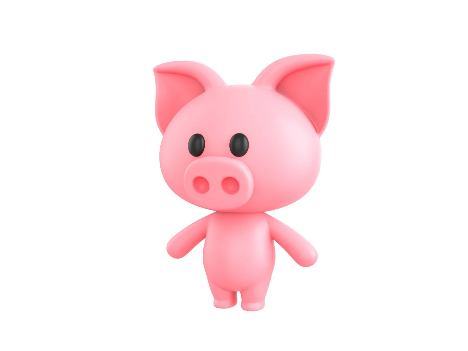 Character010 Pig 3D Model .c4d .max .obj .3ds .fbx .stl .blend 