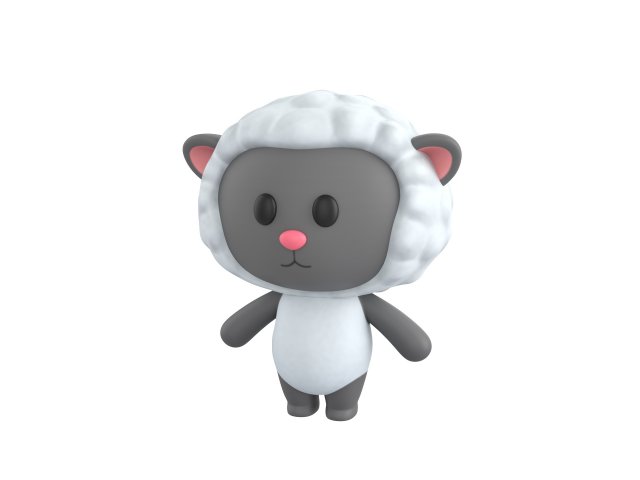 Character012 Sheep Model 3D .c4d .max .obj .3ds .fbx .stl .blend