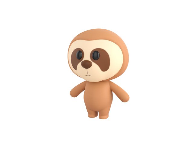 Character014 Sloth 3D Model .c4d .max .obj .3ds .fbx .stl .blend 
