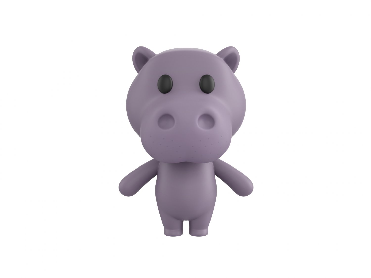 Character021 Hippo 3D Модель in Мультяшные 3DExport