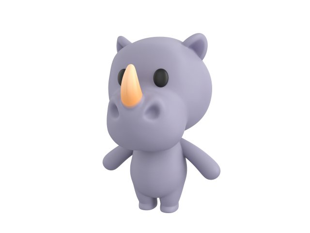 Character022 Rhino Model 3D .c4d .max .obj .3ds .fbx .stl .blend 