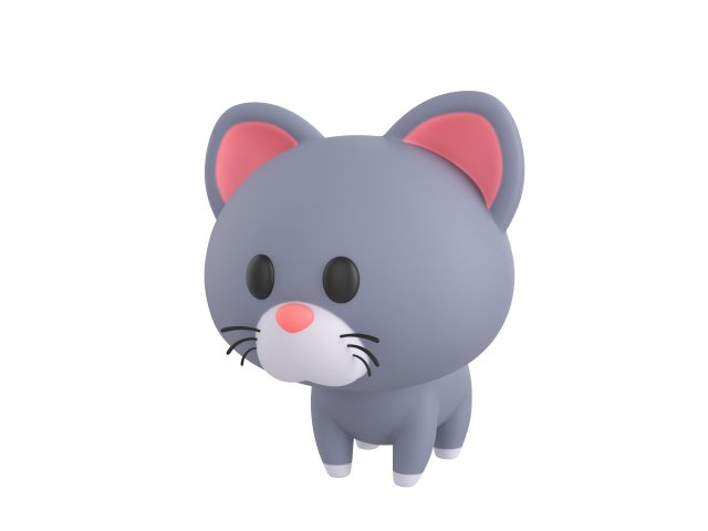 Character027 Cat 3D Model .c4d .max .obj .3ds .fbx .stl .blend 