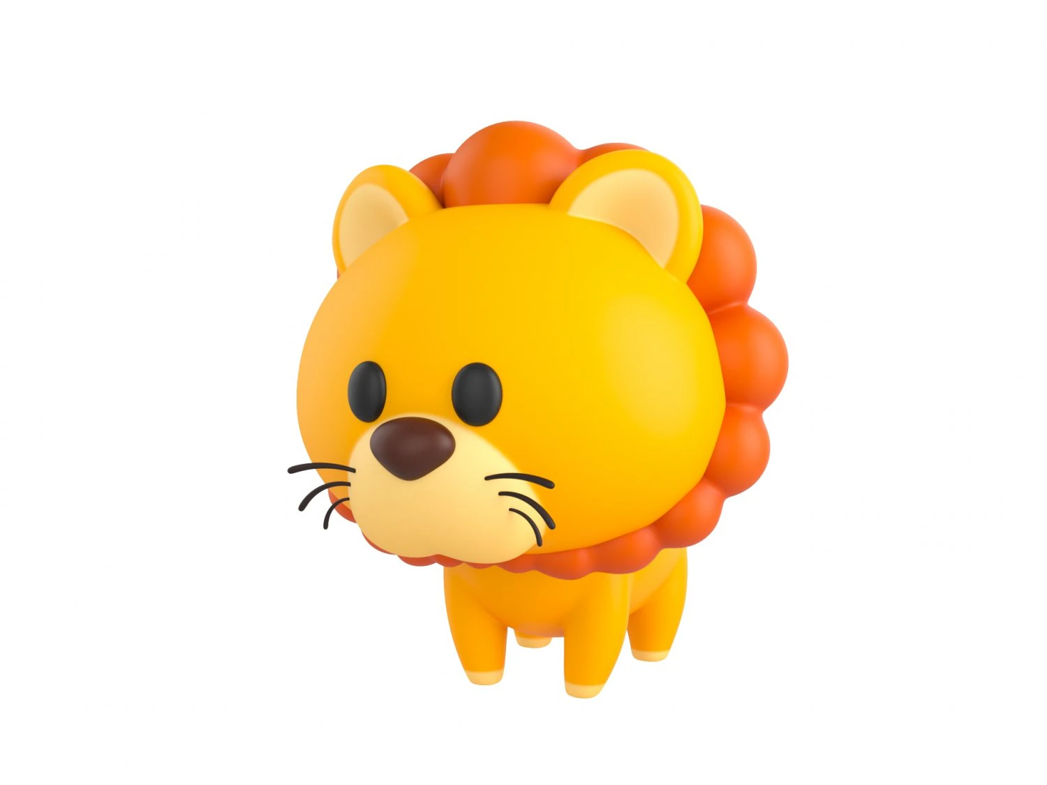 Character031 Lion 3D Model .c4d .max .obj .3ds .fbx .stl .blend