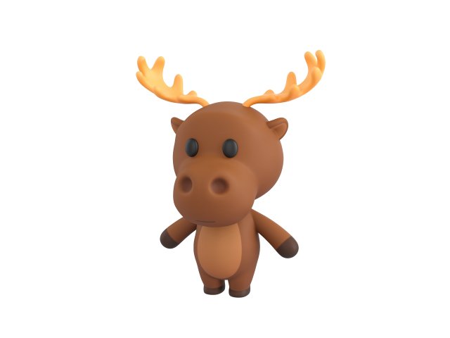 Character034 Moose 3D Model .c4d .max .obj .3ds .fbx .stl .blend 