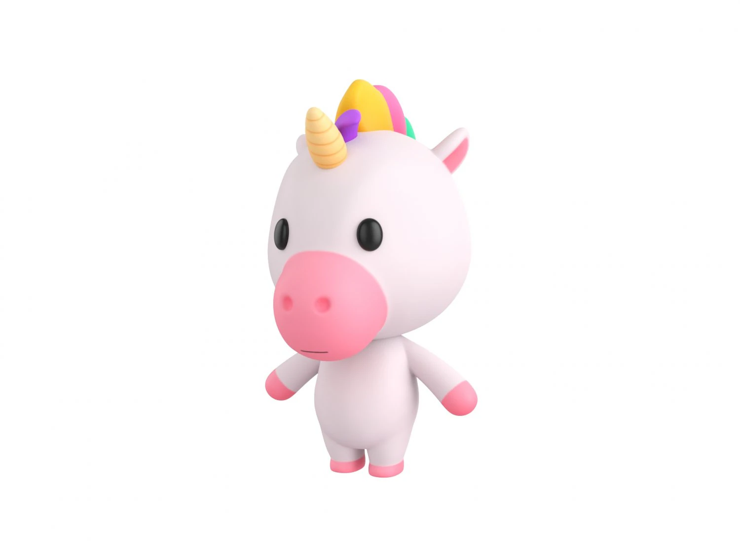 Character035 Unicorn 3D Model .c4d .max .obj .3ds .fbx .stl .blend 