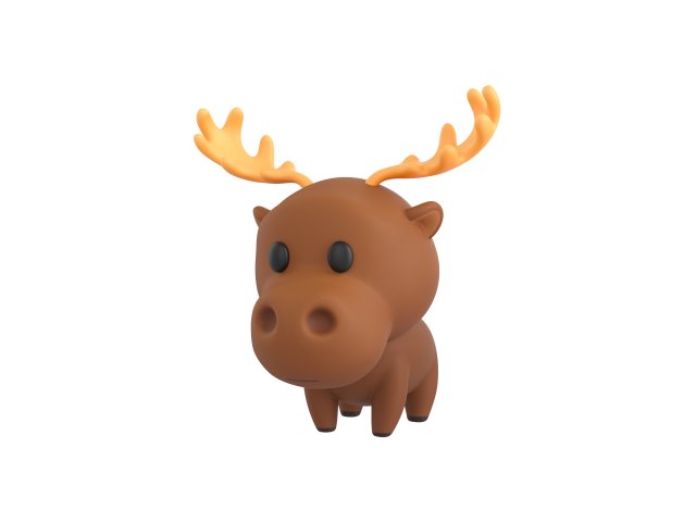 Character045 Moose Model 3D .c4d .max .obj .3ds .fbx .stl .blend 