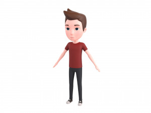Character046 Rigged CartoonMan 3D Модель