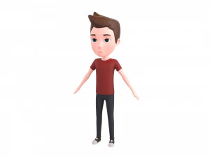 Character046 Rigged CartoonMan 3D Model