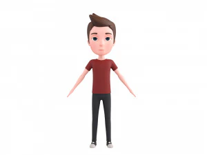 Character046 Rigged CartoonMan 3D Model