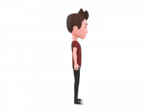 Character046 Rigged CartoonMan 3D Model