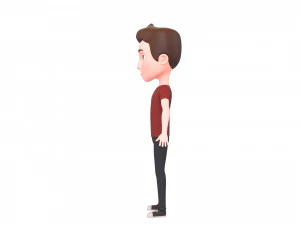Character046 Rigged CartoonMan 3D Model