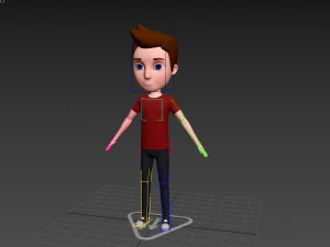 Character046 Rigged CartoonMan 3D Model