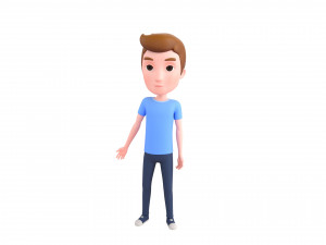 Character047 Rigged Cartoon Man 3Dモデル