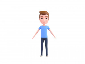 Character047 Rigged Cartoon Man 3D मॉडल