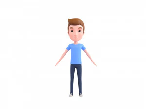 Character047 Rigged Cartoon Man 3D Model