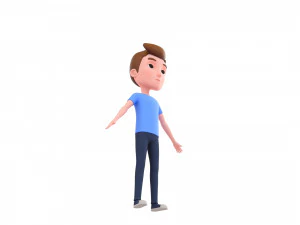 Character047 Rigged Cartoon Man 3D Model